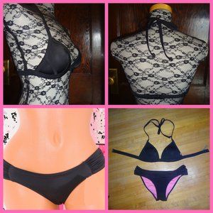 🆕 PINK Victoria's Secret pushup bikini black XS
